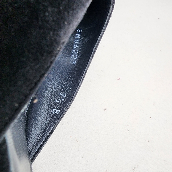 RARE Stuart Weitzman Fringelica Suede Point Toe Pump Black Ankle Strap Heel 7.5 - Picture 12 of 16